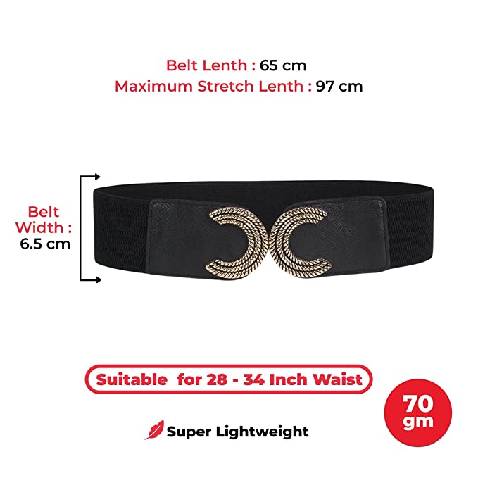 Redhorns Elastic Ladies Wide Belt#color_black