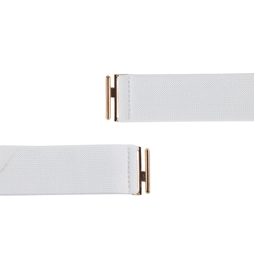 Linked Chain Design Ladies Belt#color_white