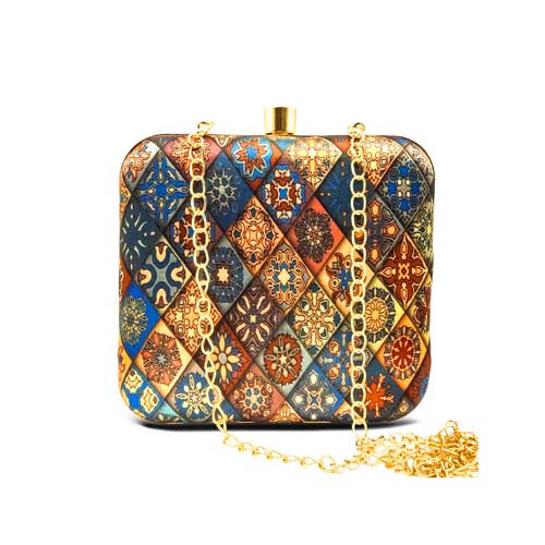 Mandala Art Graphic Printed Women's Clutch Bag Multicolor