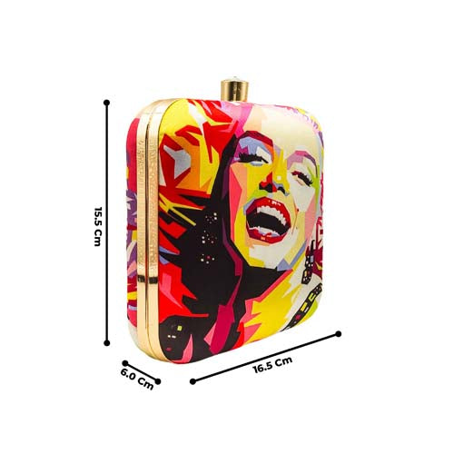 Marilyn Monroe Art Graphic Printed Women's Clutch Bag  Multicolor