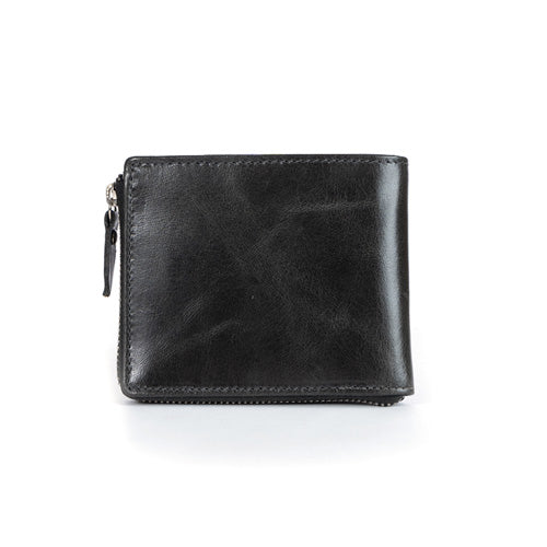 Men's Genuine Leather Bi-Fold Wallet Tan#color_black