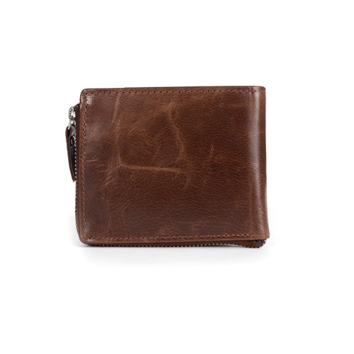 Men's Genuine Leather Bi-Fold Wallet Tan#color_brown