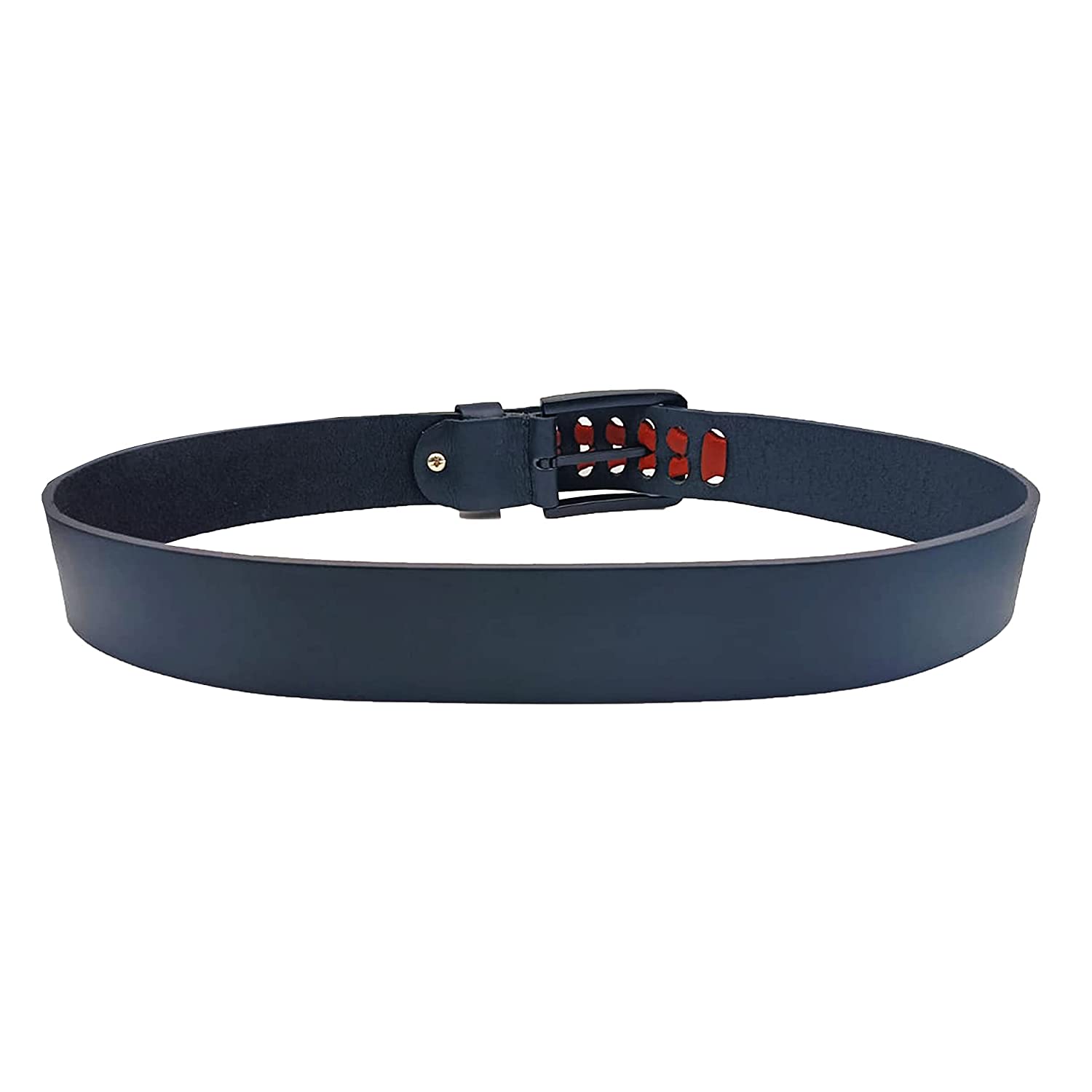 Mens leather waist belt#color_black
