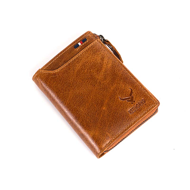 Men's Genuine Leather Bi-Fold Wallet#color_tan