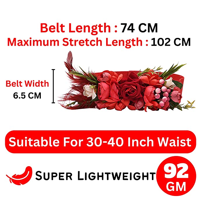 Redhorns Elastic Ladies Wide Belt#color_red