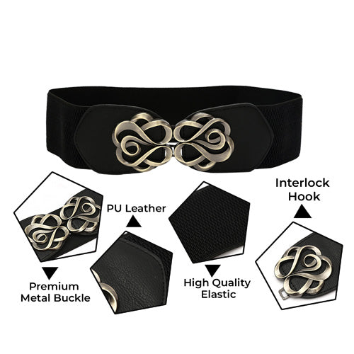Redhorns Designer Elastic Ladies Waist Belt#color_black