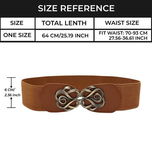 Redhorns Designer Elastic Ladies Waist Belt#color_brown