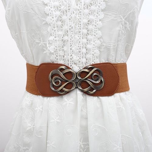 Redhorns Designer Elastic Ladies Waist Belt#color_brown