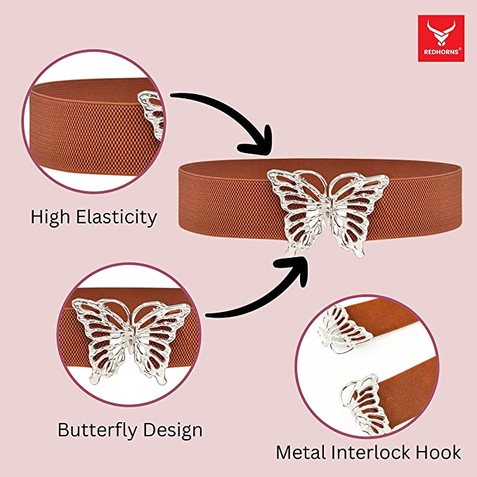 Redhorns Elastic Ladies Wide Belt#color_brown