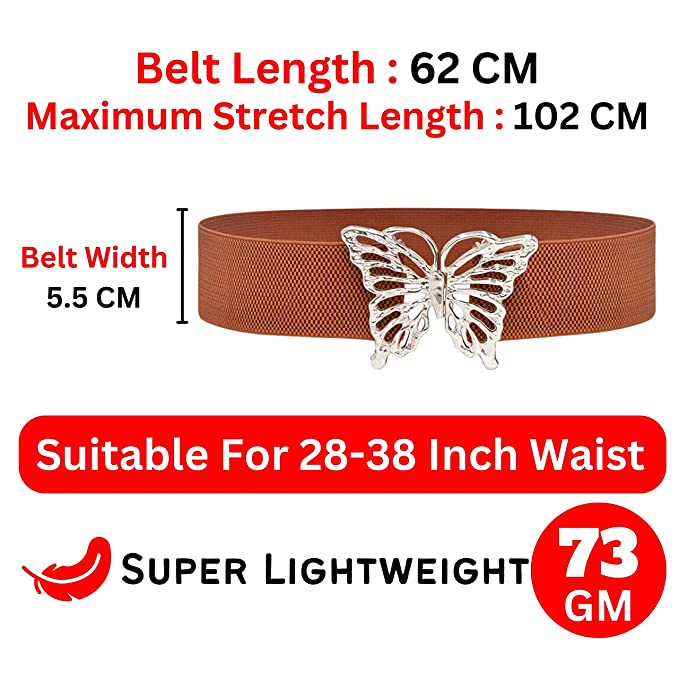 Redhorns Elastic Ladies Wide Belt#color_brown