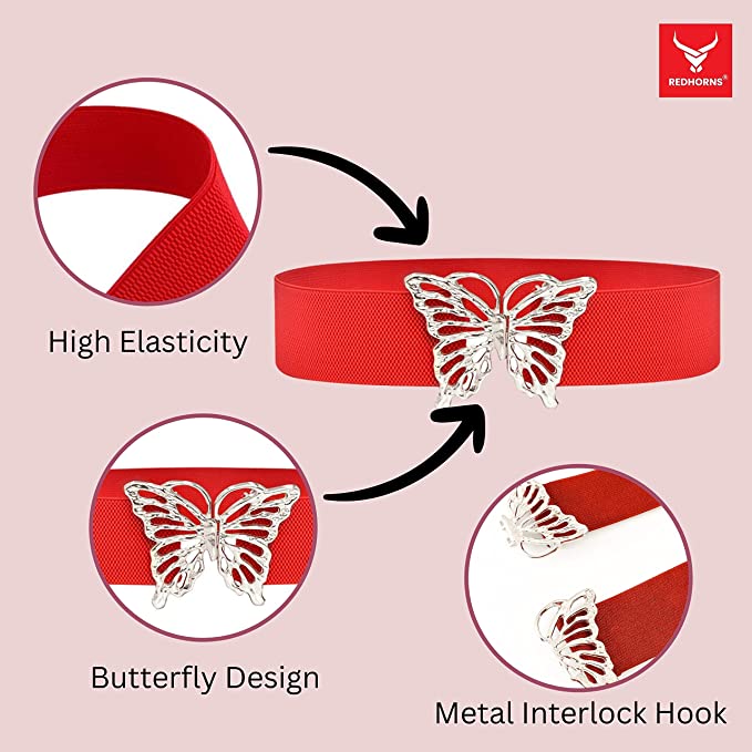 Redhorns Elastic Ladies Wide Belt#color_red