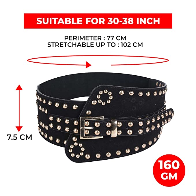 Redhorns Elastic Ladies Wide Belt#color_black