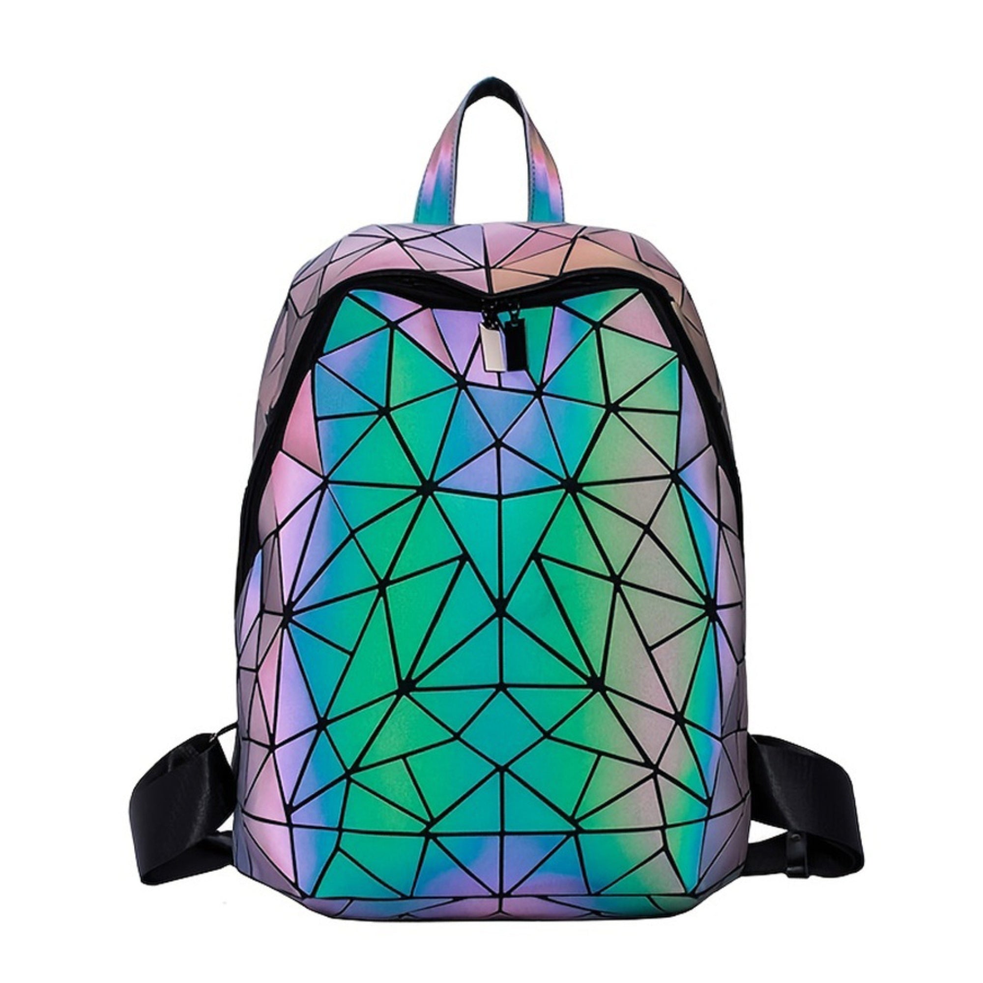 Faux Leather Holographic Backpack For Men & Women NEW