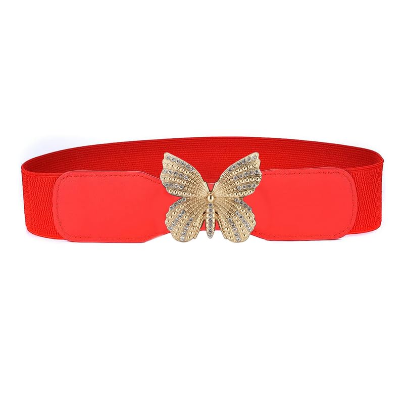 Redhorns Elastic Ladies Wide Belt#color_red