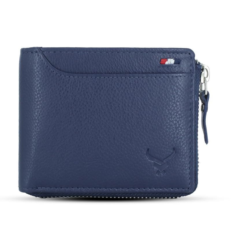Men's Genuine Leather Bi-Fold Wallet Tan#color_blue