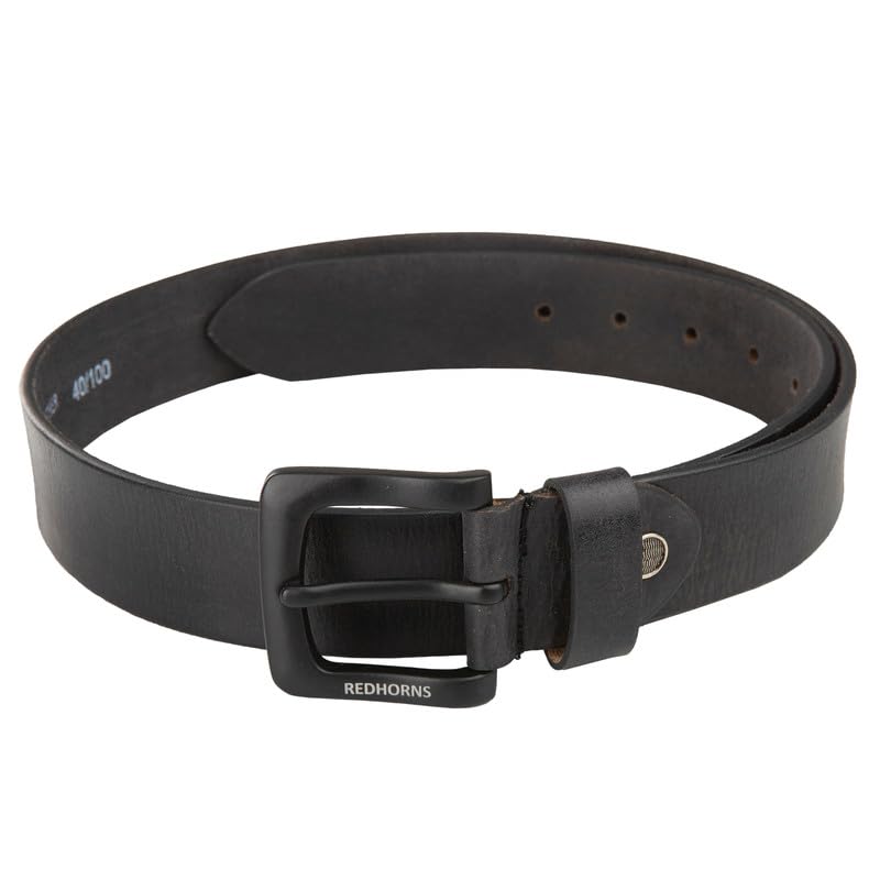 Men leather casual waist Belt#color_black