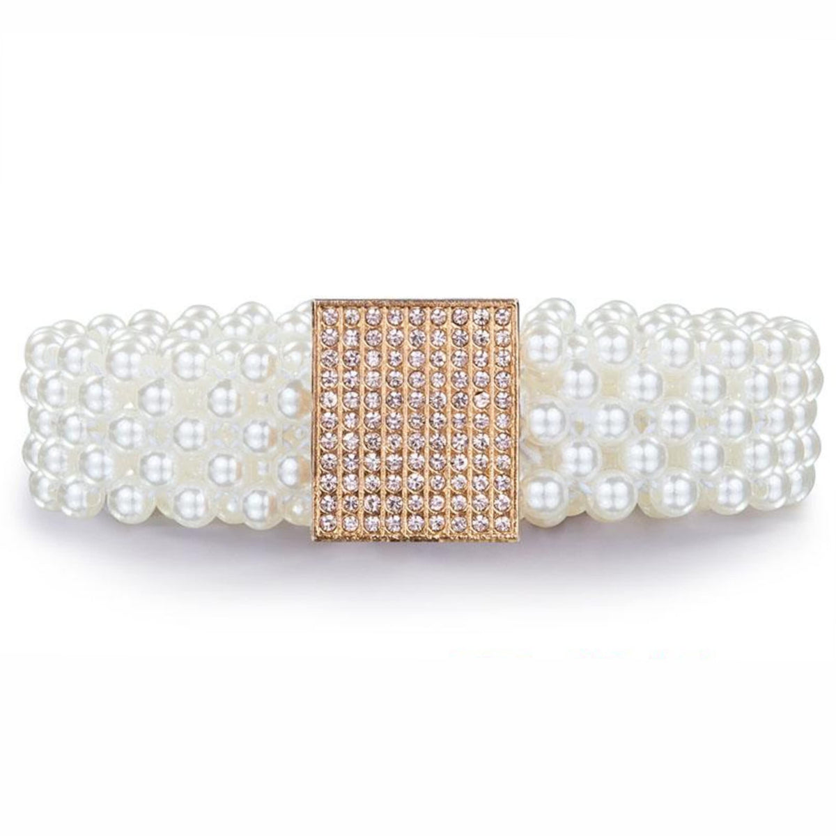 REDHORNS Stone Studded Design Beaded Slim Belt for Women Dresses