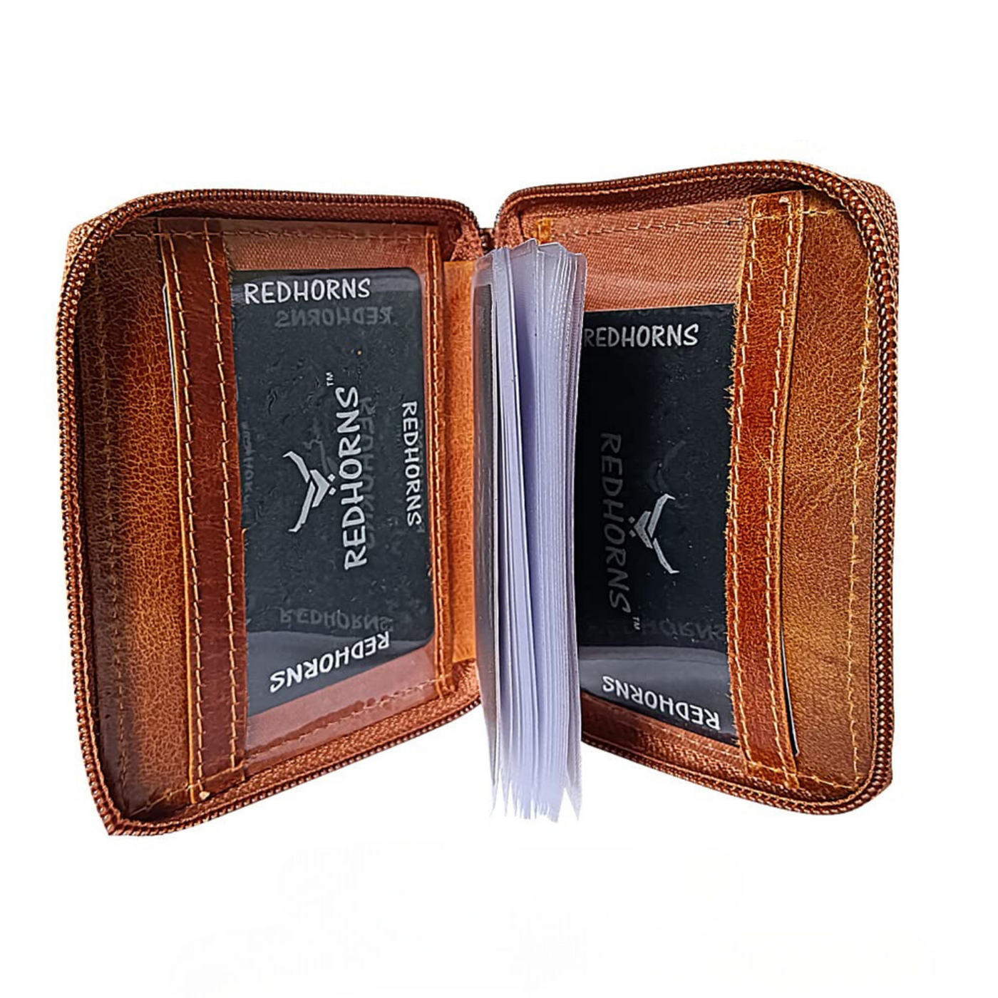 Redhorns Mens Genuine Leather Card Holder#color_tan