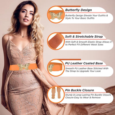 Redhorns Elastic Ladies Wide Belt#color_tan