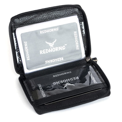 Redhorns Mens Genuine Leather Card Holder#color_black