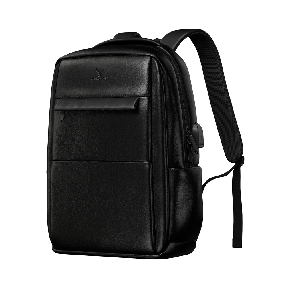 Waterproof Faux Leather Laptop Backpack For Men & Women