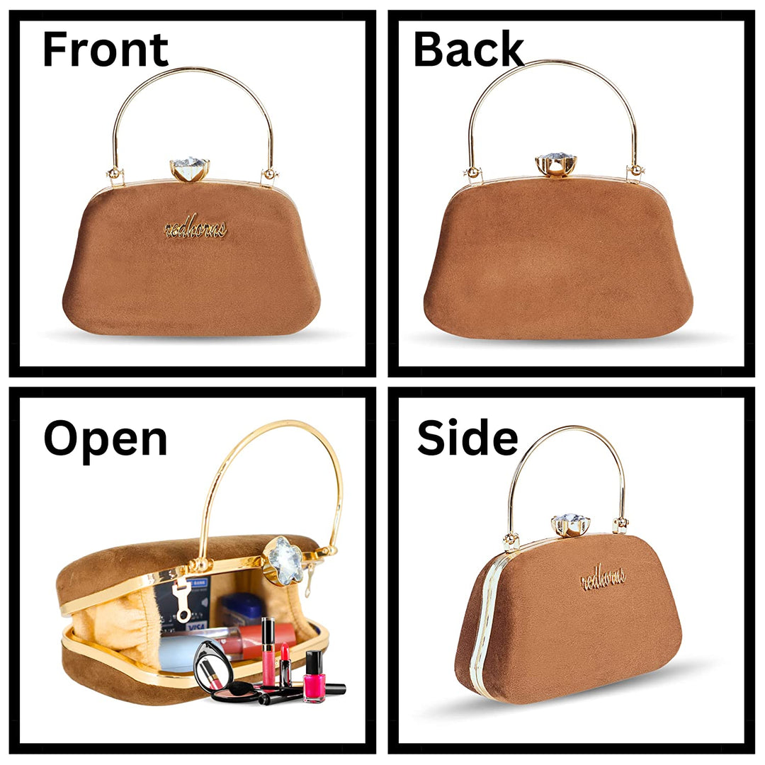 Designer Ladies Clutches#color_brown