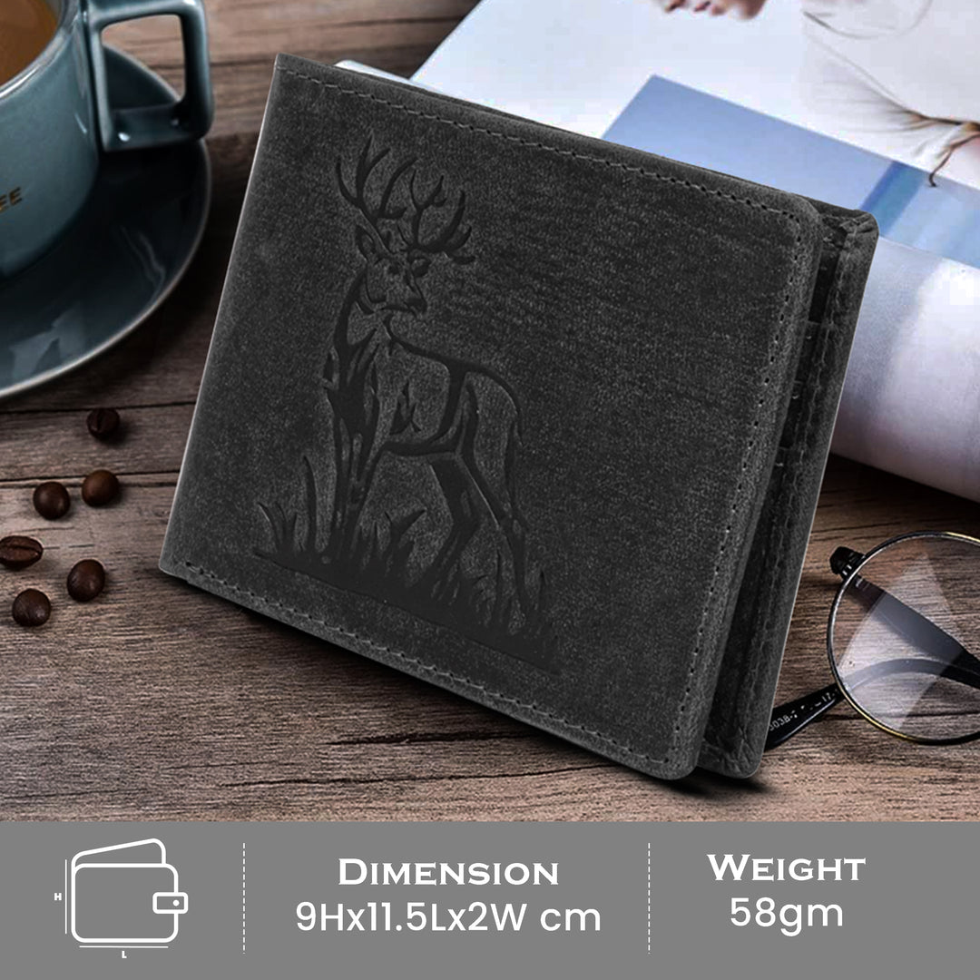 Rfid protected men leather wallet#color_dark-grey