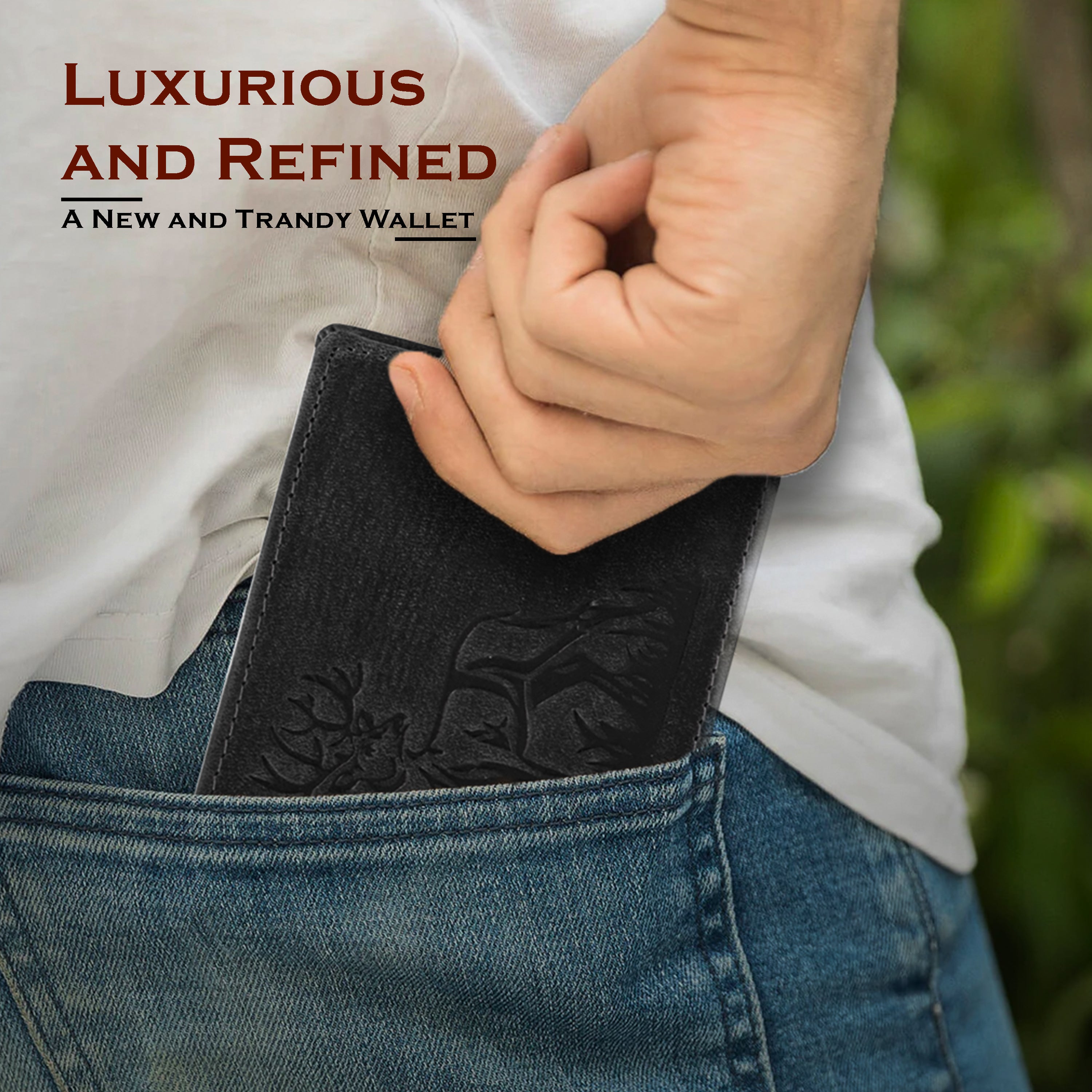 Rfid protected men leather wallet#color_dark-grey