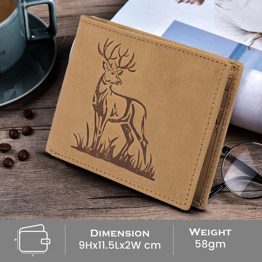 Rfid protected men leather wallet#color_tan