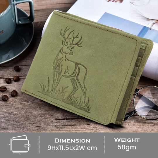 Rfid protected men leather wallet#color_green