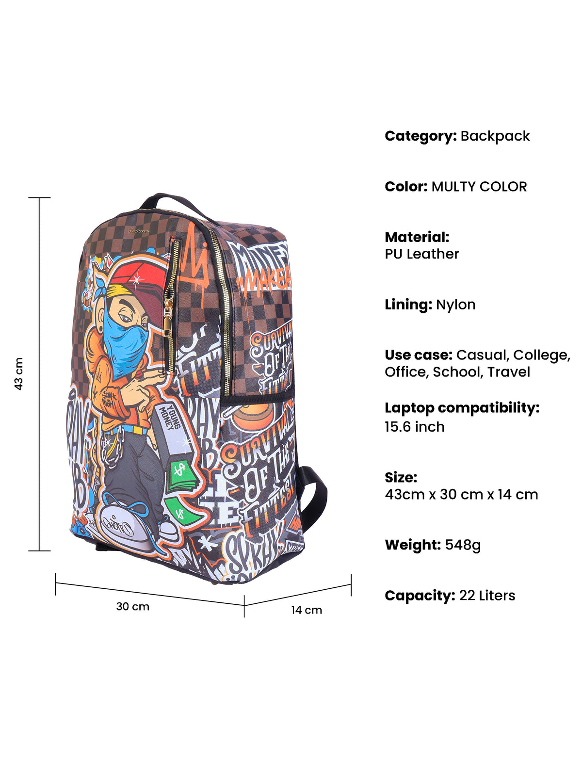 PopCartoon 22L Laptop Backpack