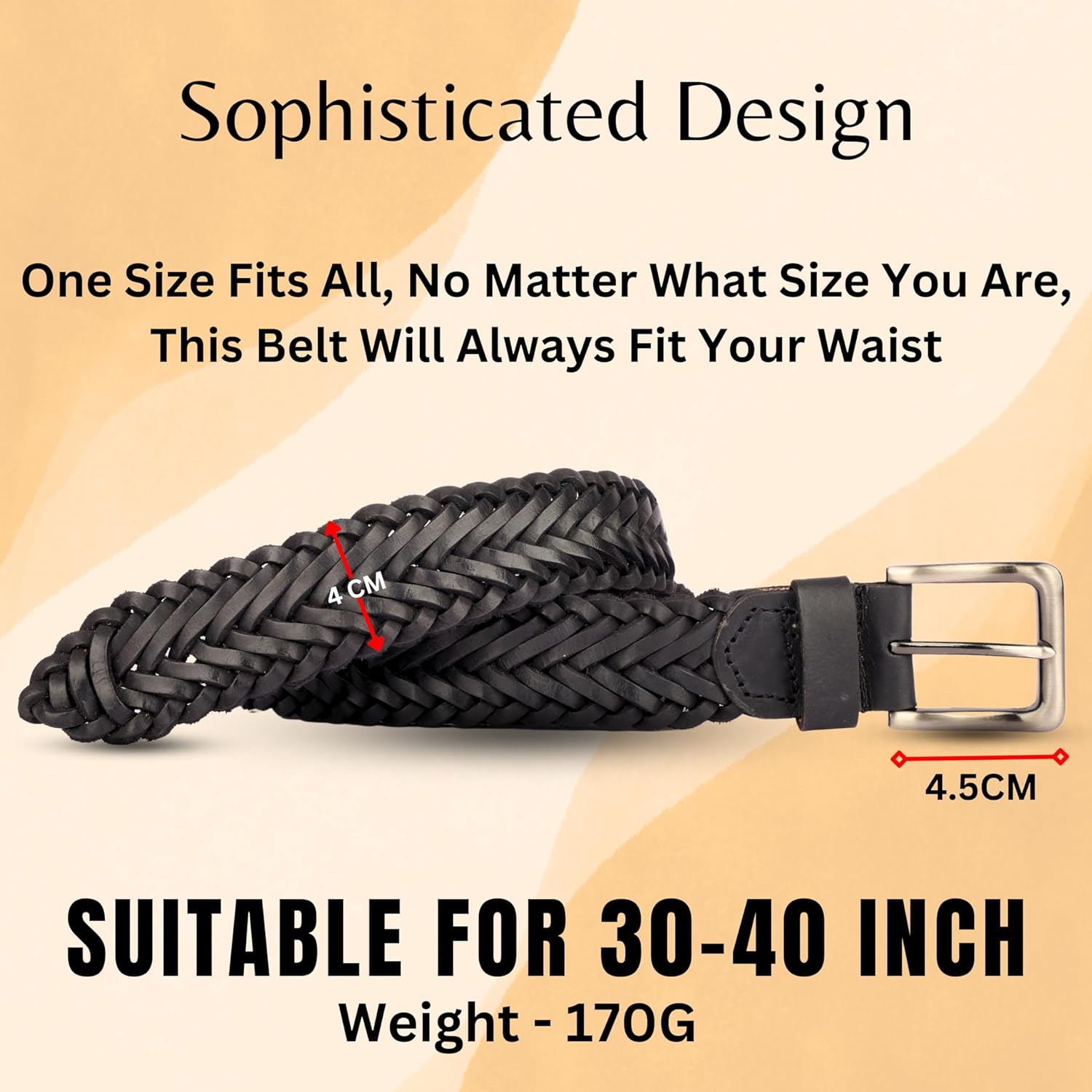 Buy Redhorns Mens Pure Leather Braided Mesh Belt online in India