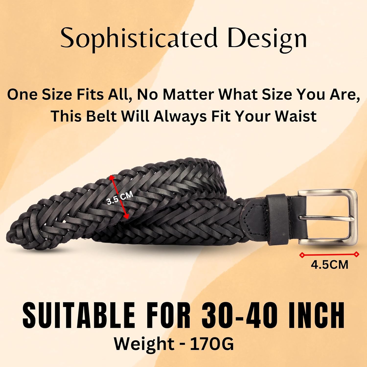 Redhorns Mens Genuine Leather Belt#color_black