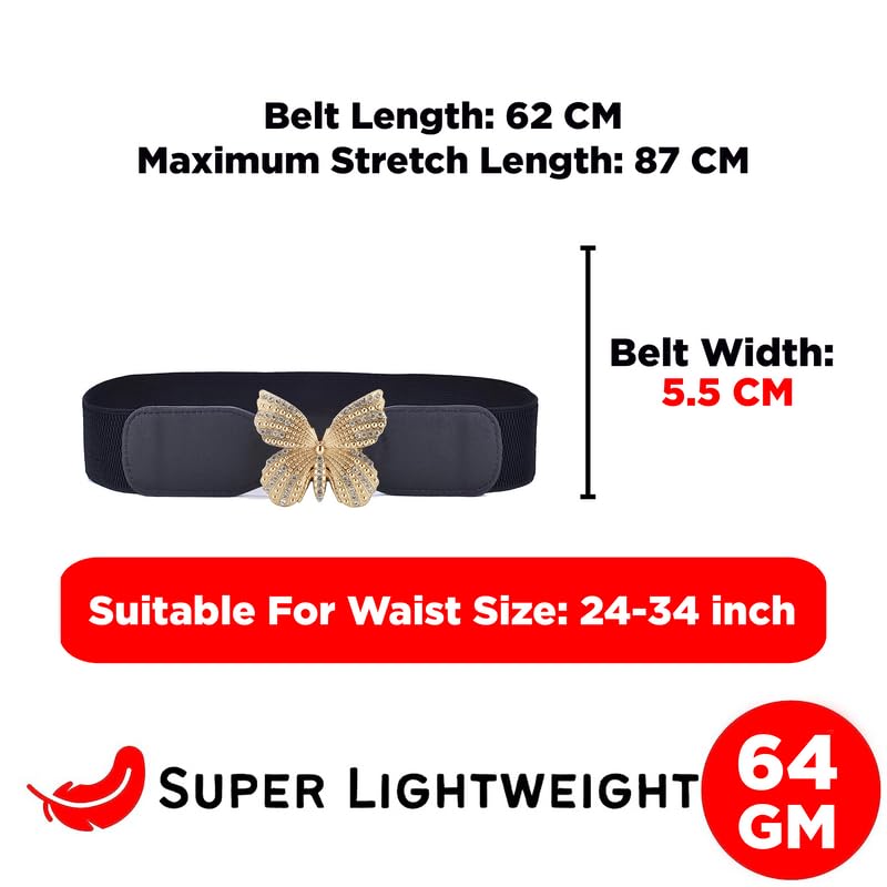 Redhorns Elastic Ladies Wide Belt#color_black
