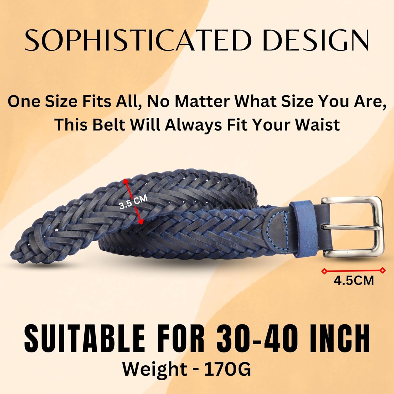 Redhorns Mens Genuine Leather Belt#color_blue