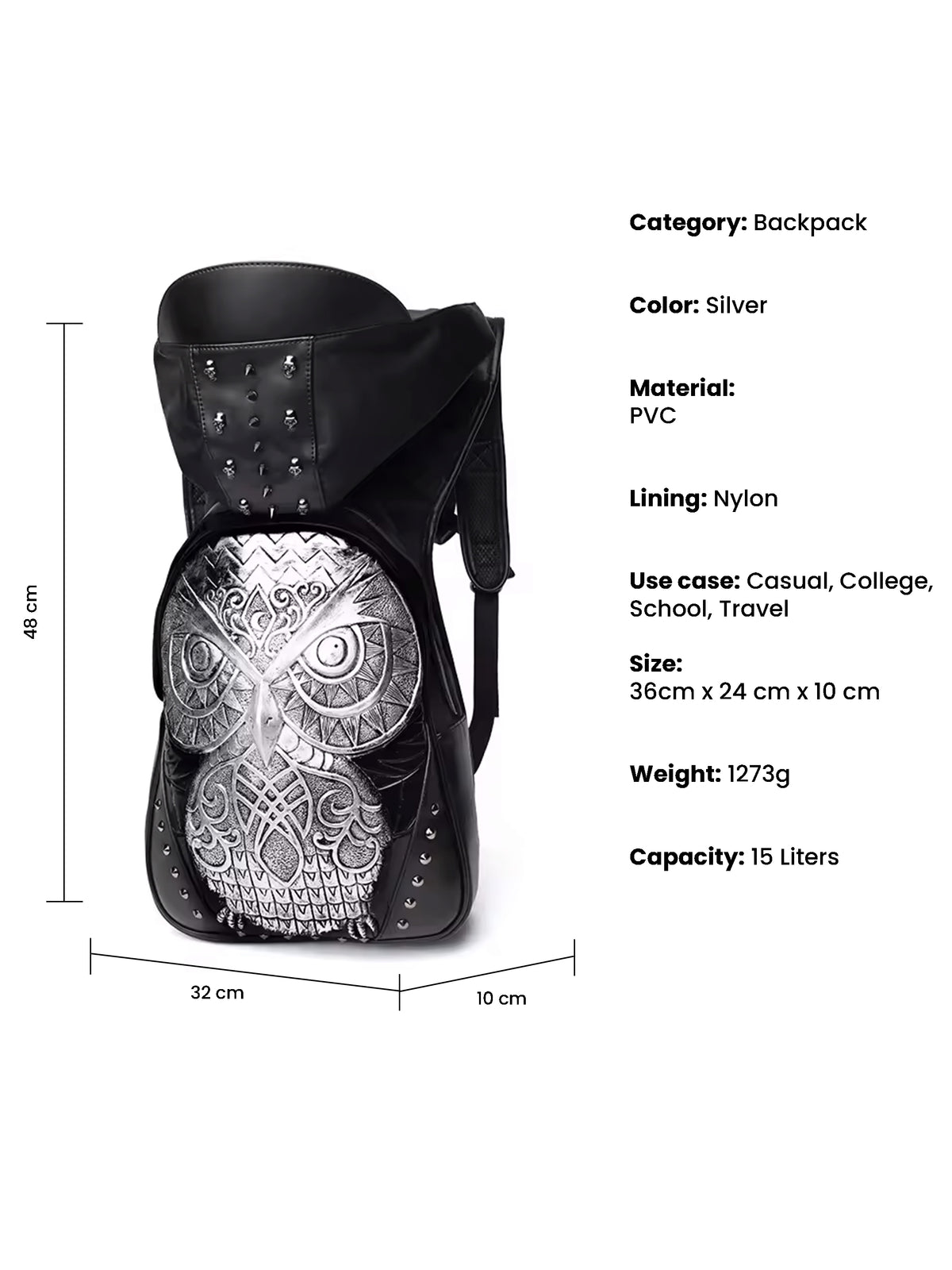 Silver Owl 3D Armor Backpack