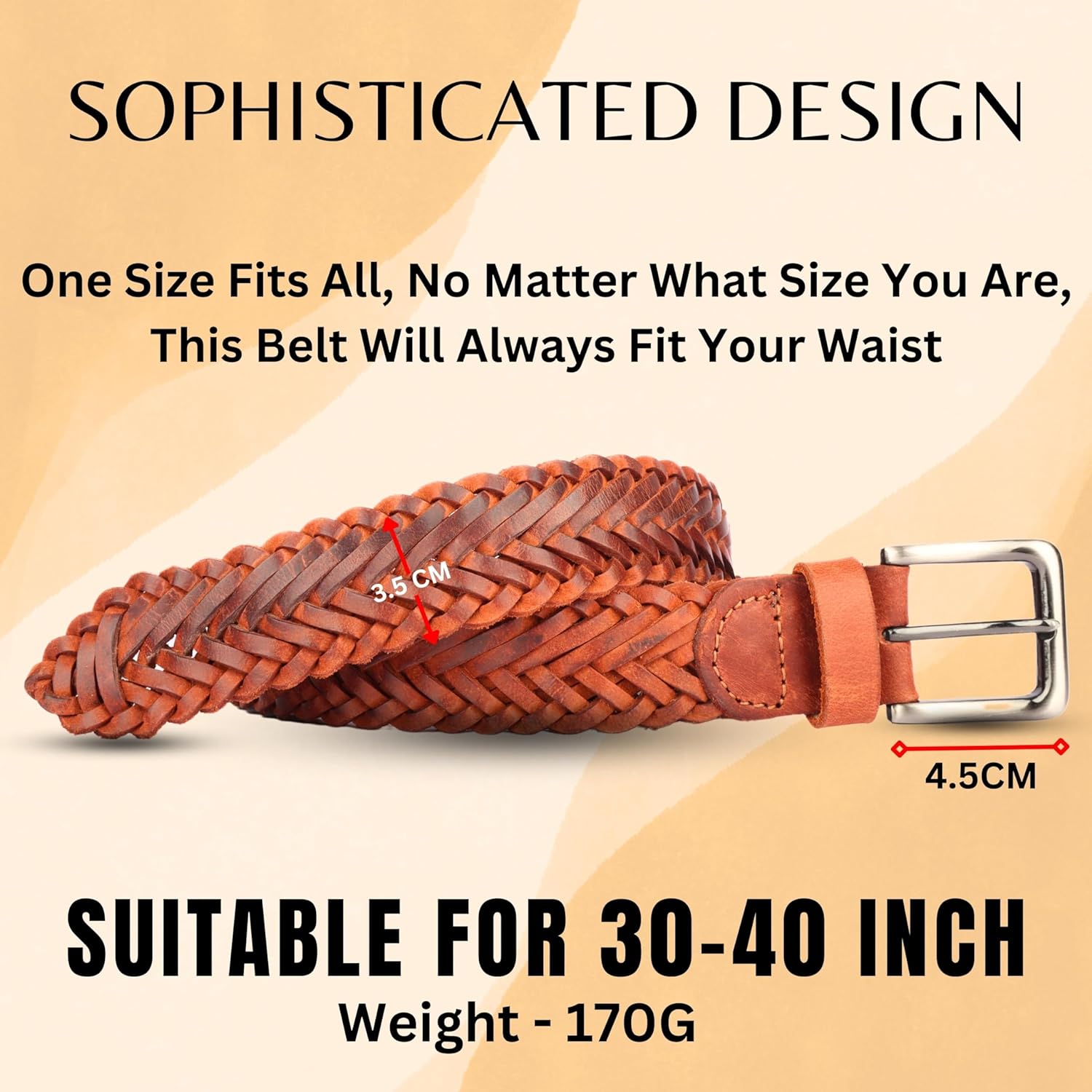 Redhorns Mens Genuine Leather Belt#color_tan