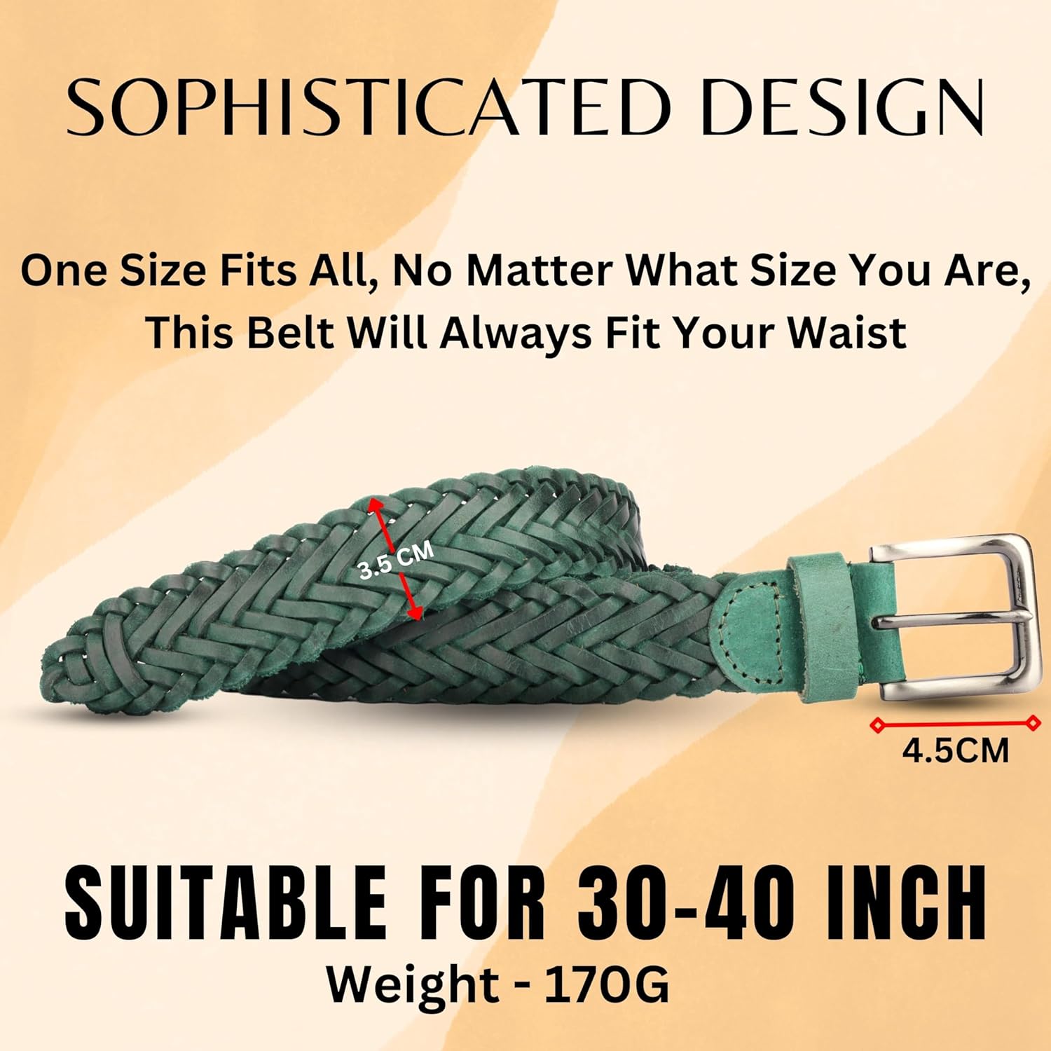 Redhorns Mens Genuine Leather Belt#color_green