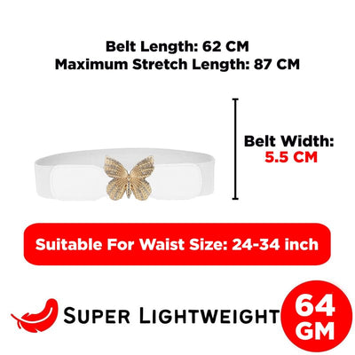Redhorns Elastic Ladies Wide Belt#color_white