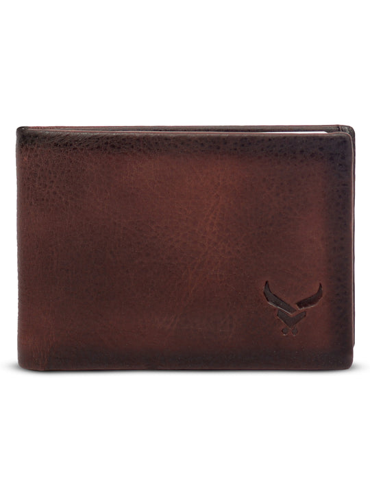 Rfid protected men leather wallet#color_chocolate-brown
