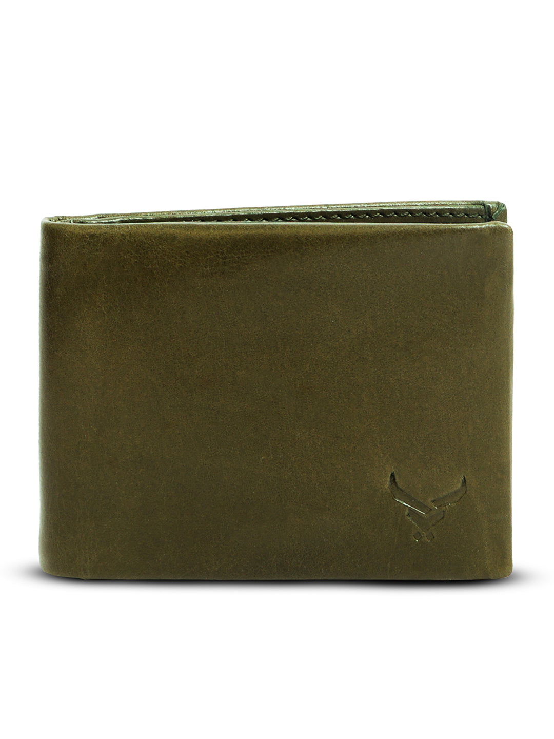 Rfid protected men leather wallet#color_olive-green
