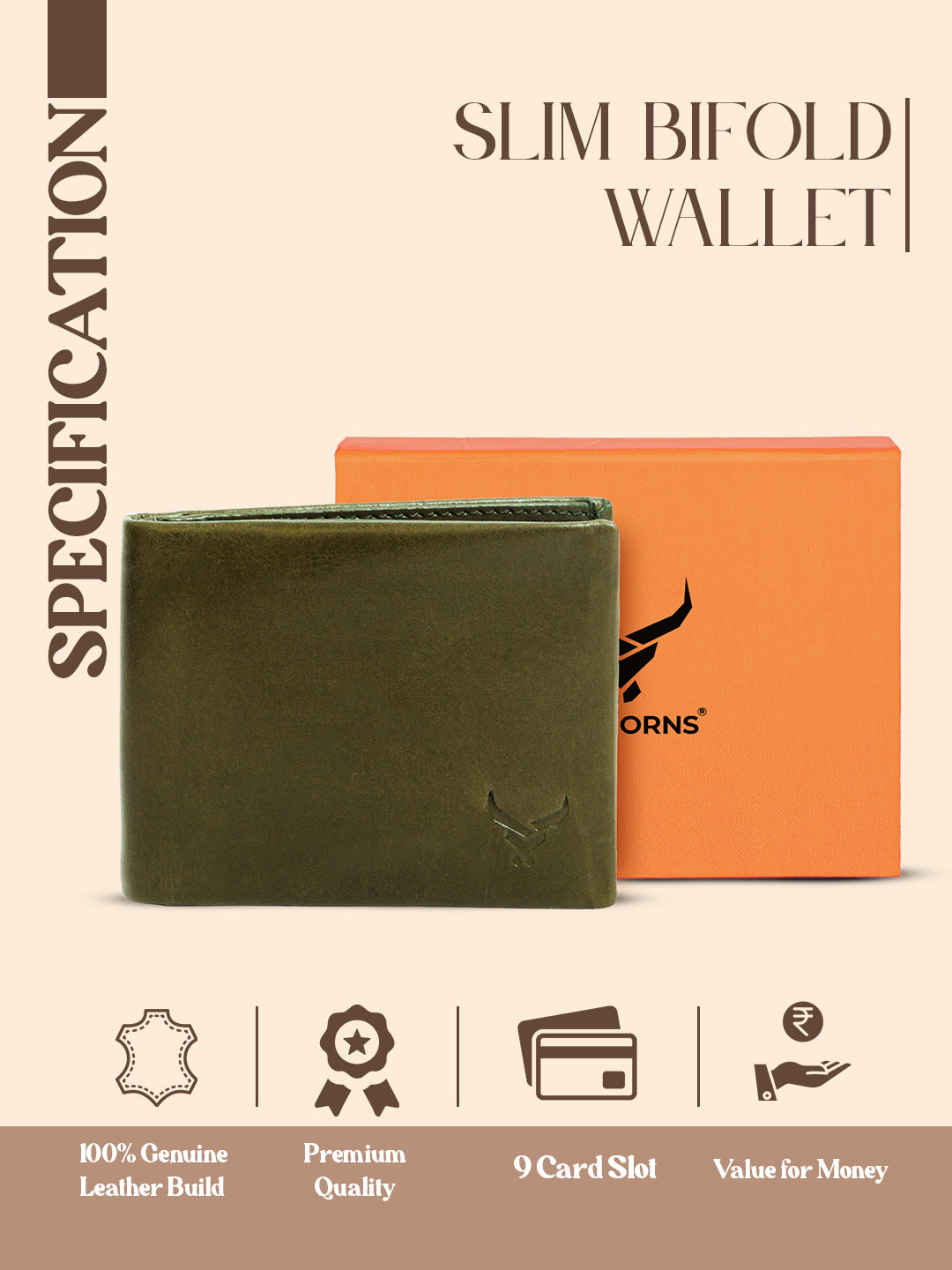 Rfid protected men leather wallet#color_olive-green