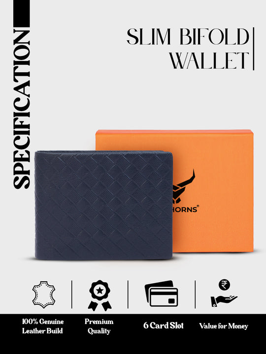 Rfid protected leather wallet for men#color_blue