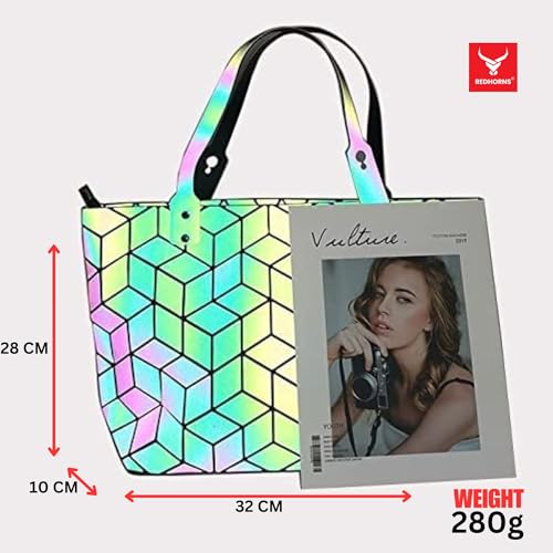 Geometric Pattern Holographic Luminous Handbag