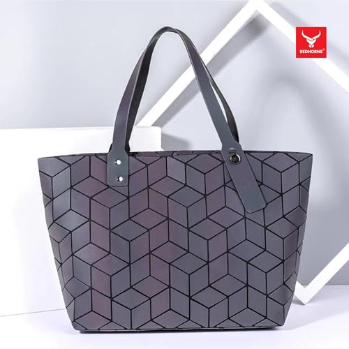 Geometric Pattern Holographic Luminous Handbag