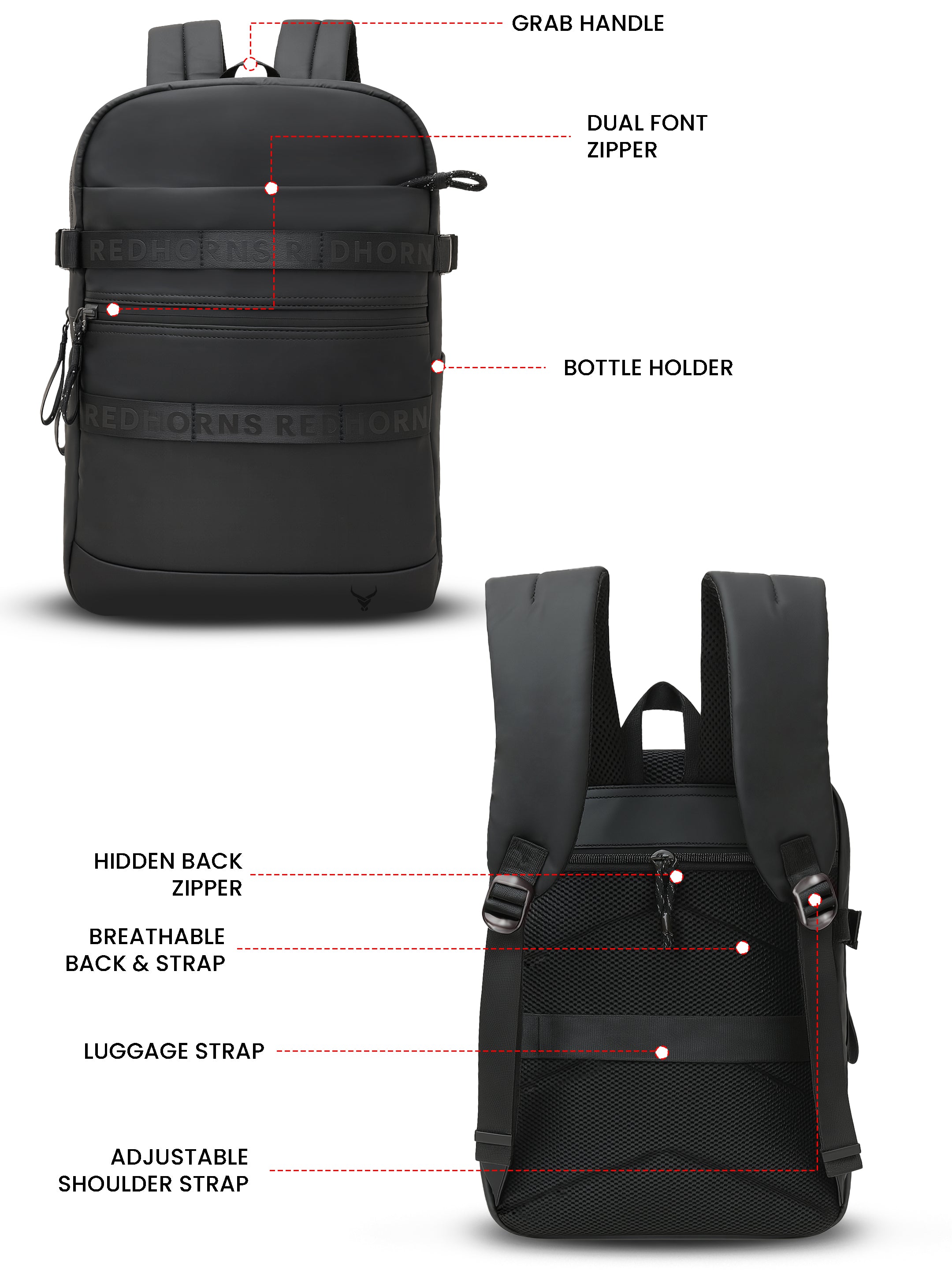Typography Laptop Backpack