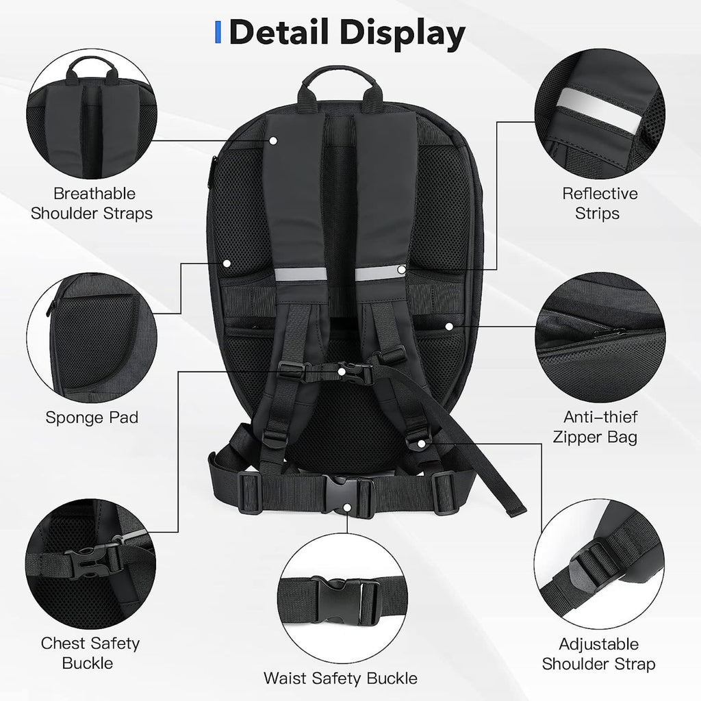 Waterproof laptop riding led bag#color_sky-blue