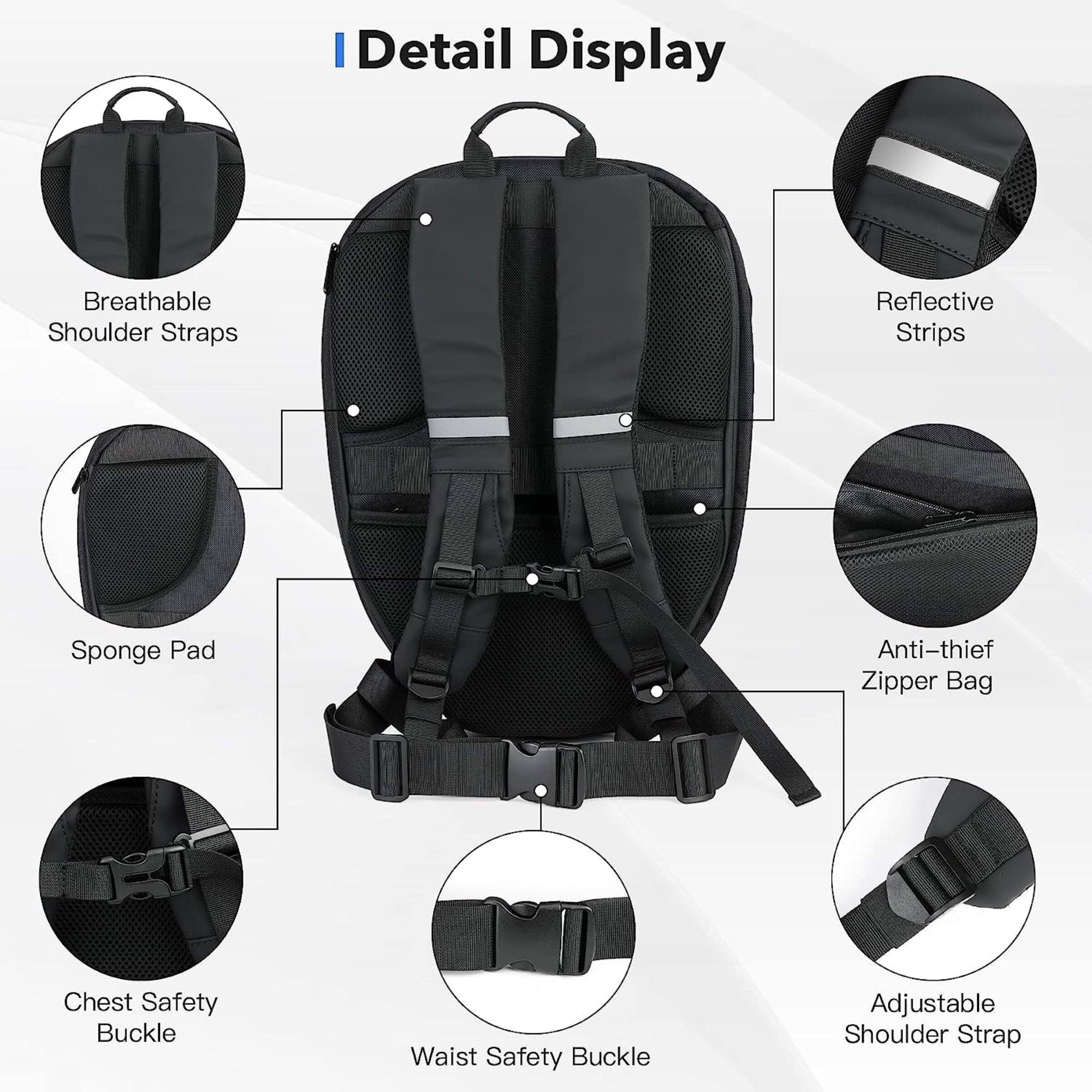 Waterproof laptop riding led bag#color_sky-blue