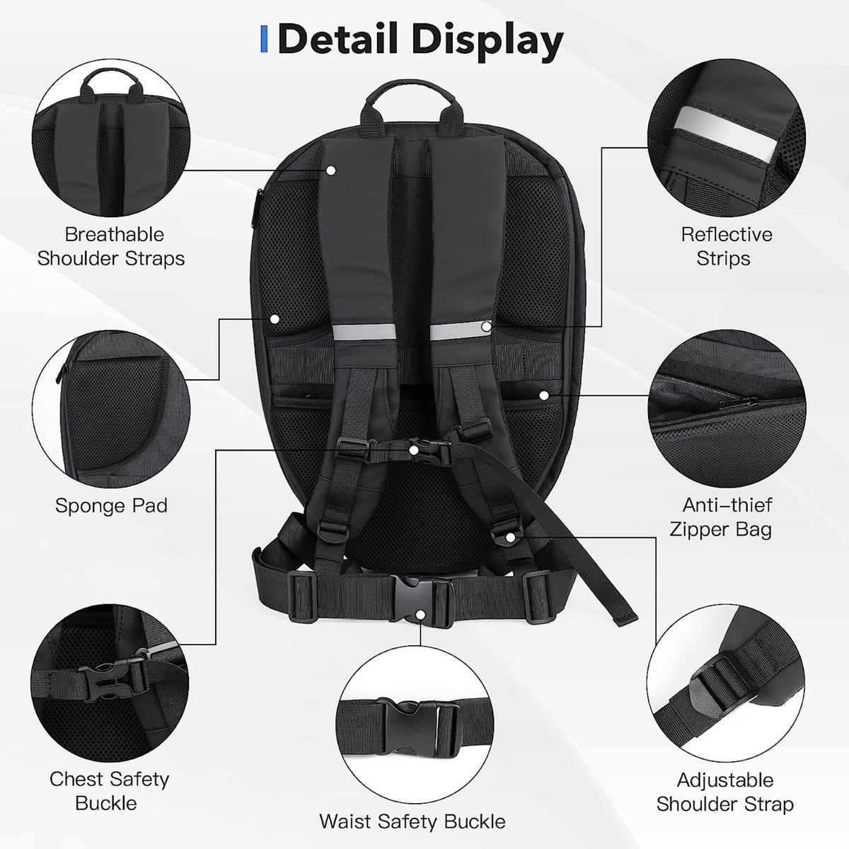 Waterproof laptop riding led bag#color_sky-blue
