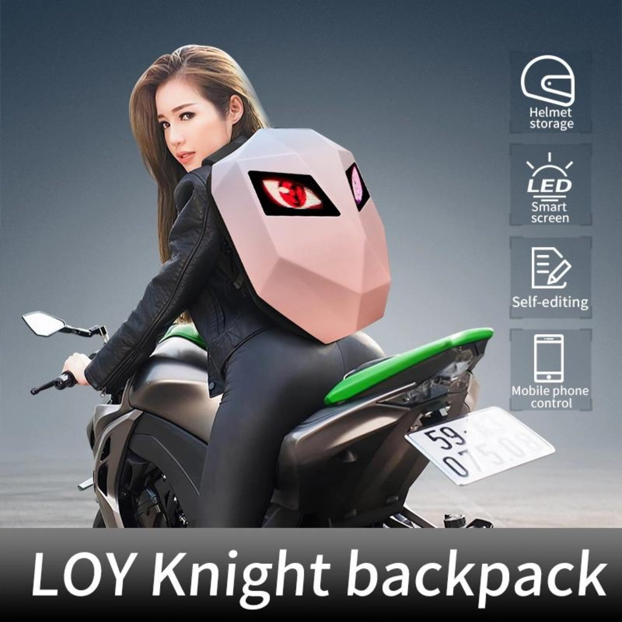 Waterproof laptop riding led bag#color_pink